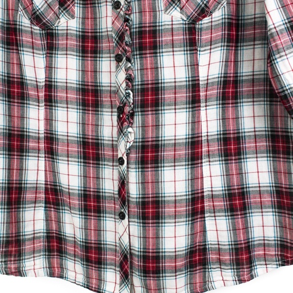 GAP Gauzy Lightweight Plaid Button Down Shirt - Picture 5 of 8